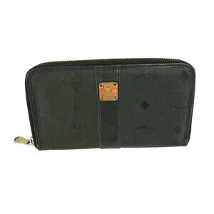 MCM Vintage Visetos Logo Coated/Leather Zip Around Wallet Serial B0635
